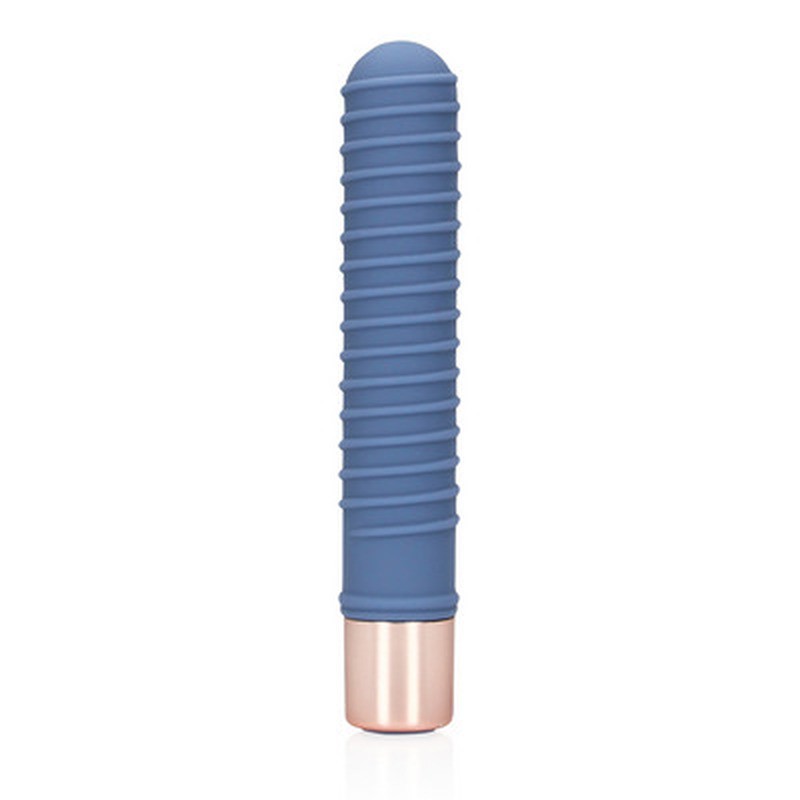 Mini vibrador rayado Blue Horizon, acanalado y versátil