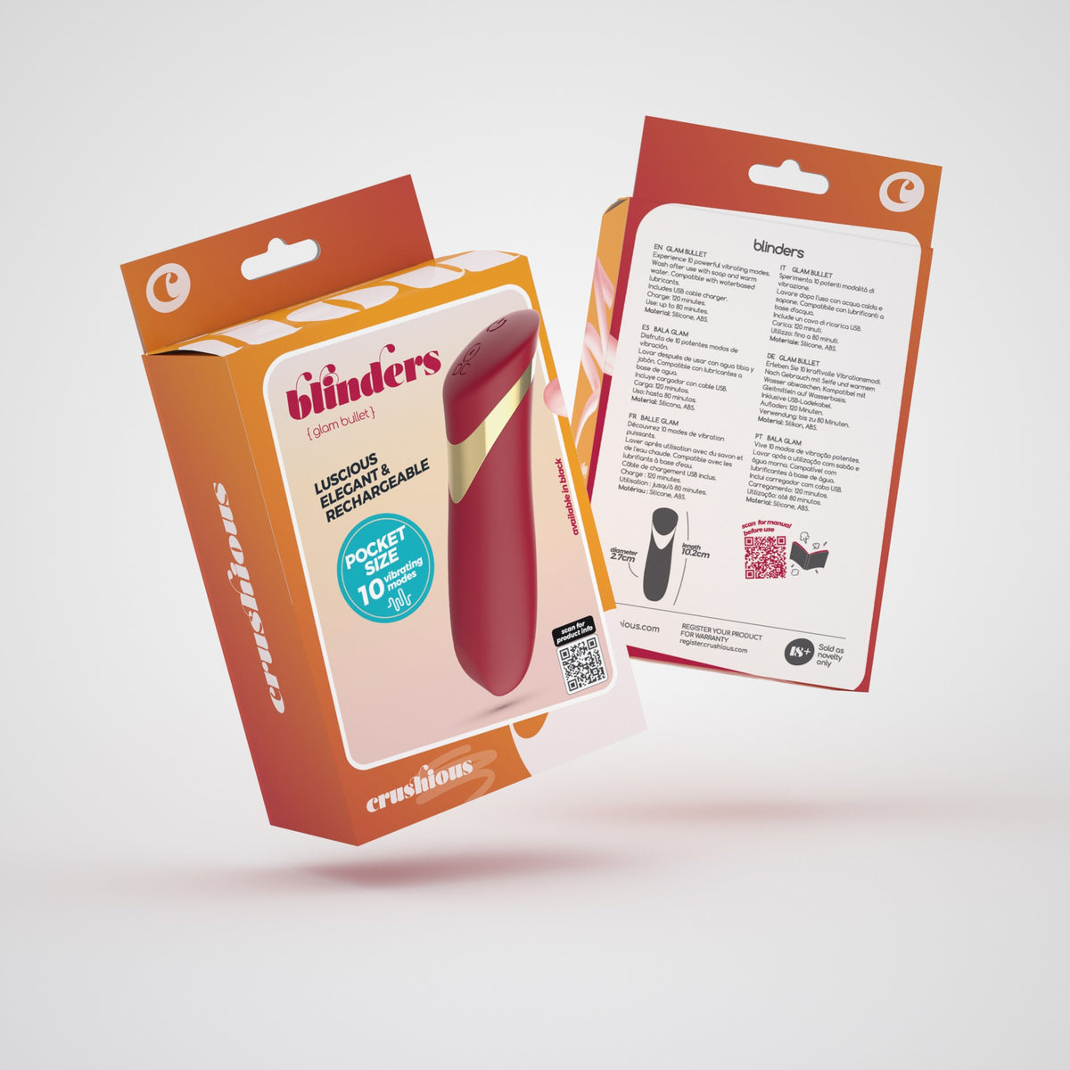Bala vibradora recargable Crushious Blinders, 10 modos