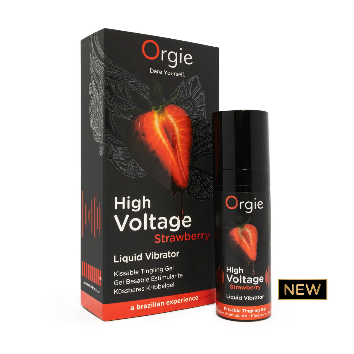 Gel estimulante High Voltage sabor fresa de Orgie 15 ml