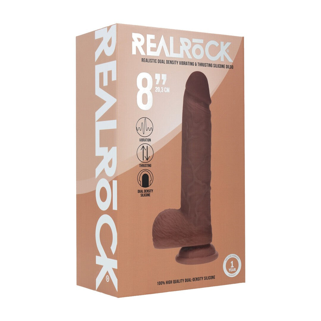 Vibrador RealRock thrusting silicona doble densidad 20,3 cm