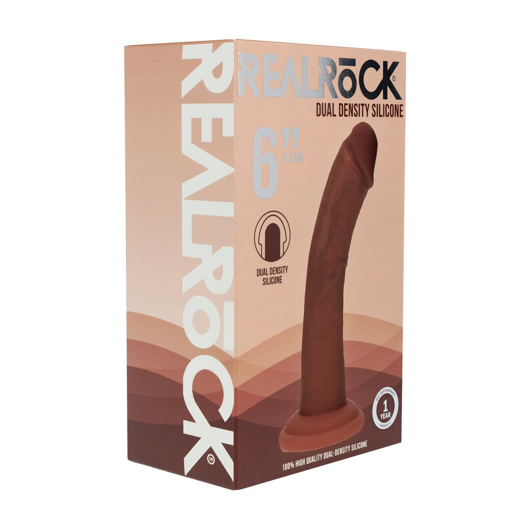 Dildo curvo realista RealRock con ventosa, 15,5 cm