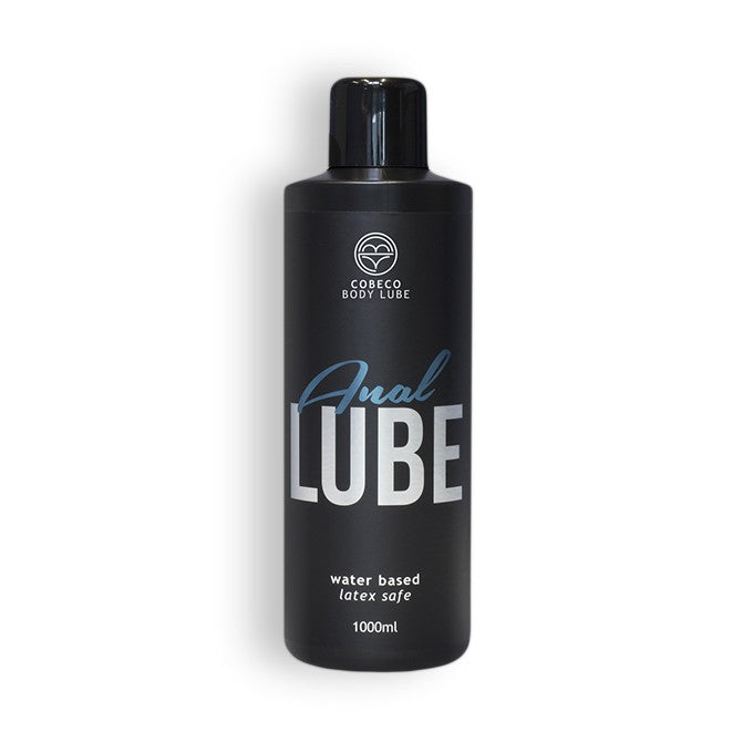 Lubricante anal base acuosa Cobeco 1000 ml, apto látex
