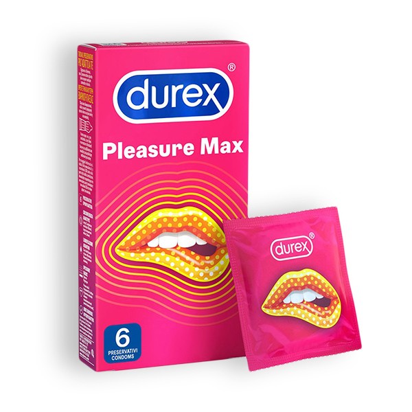 Preservativos Durex Pleasuremax con puntos y estrías, 6 uds