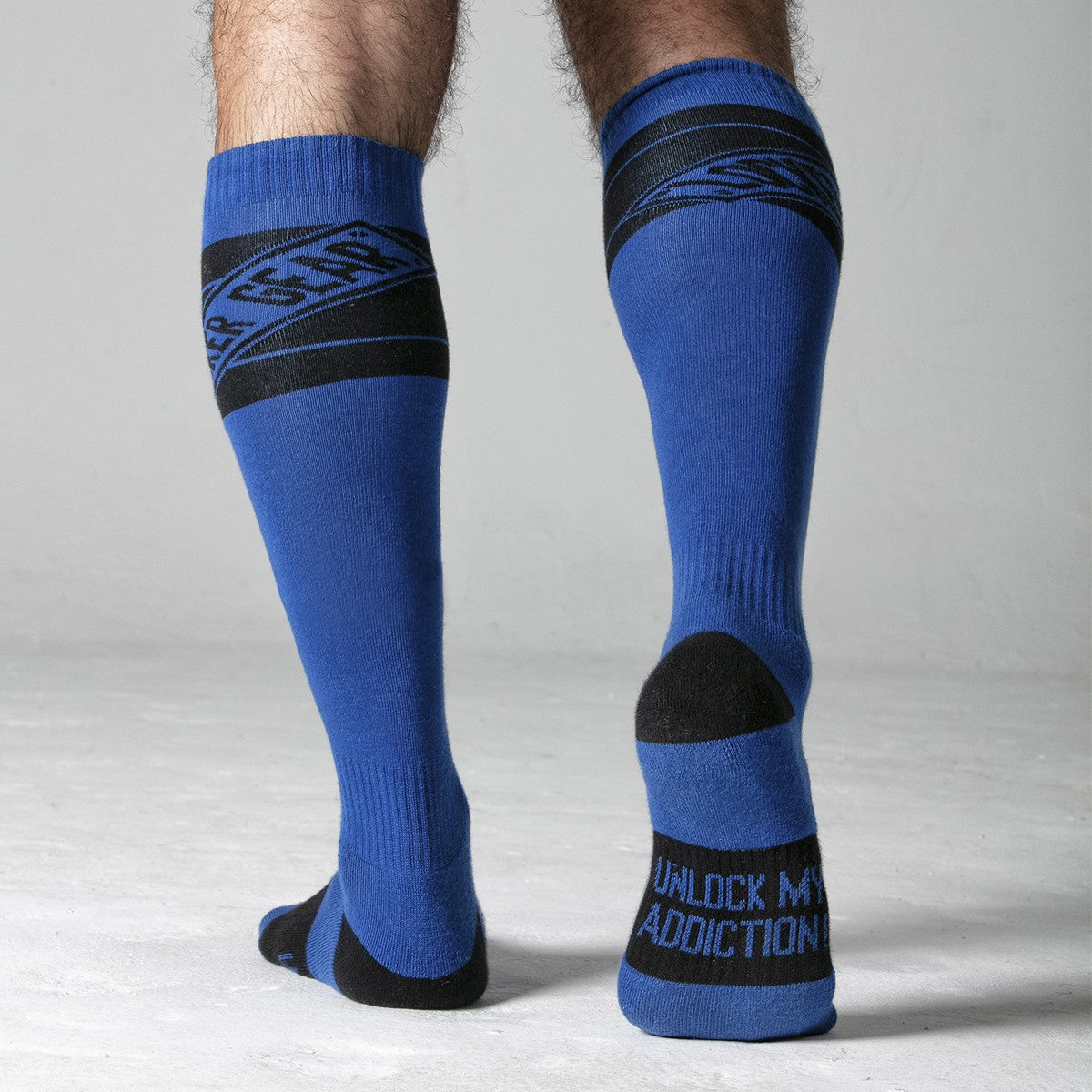 Calcetines fetiche hasta la rodilla con logo Locker Gear