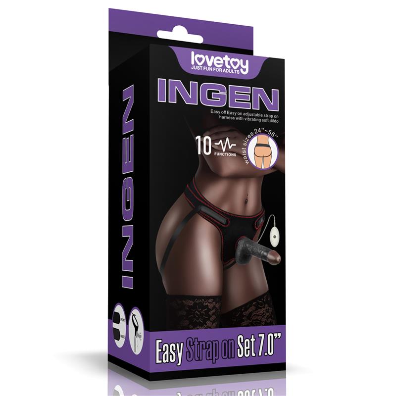 Arnés ajustable con dildo vibrador LOVETOY de 18 cm