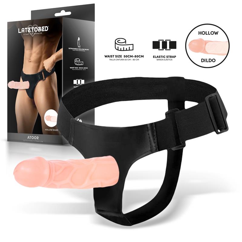 Arnés ajustable con dildo hueco desmontable, Atoor Latetobed
