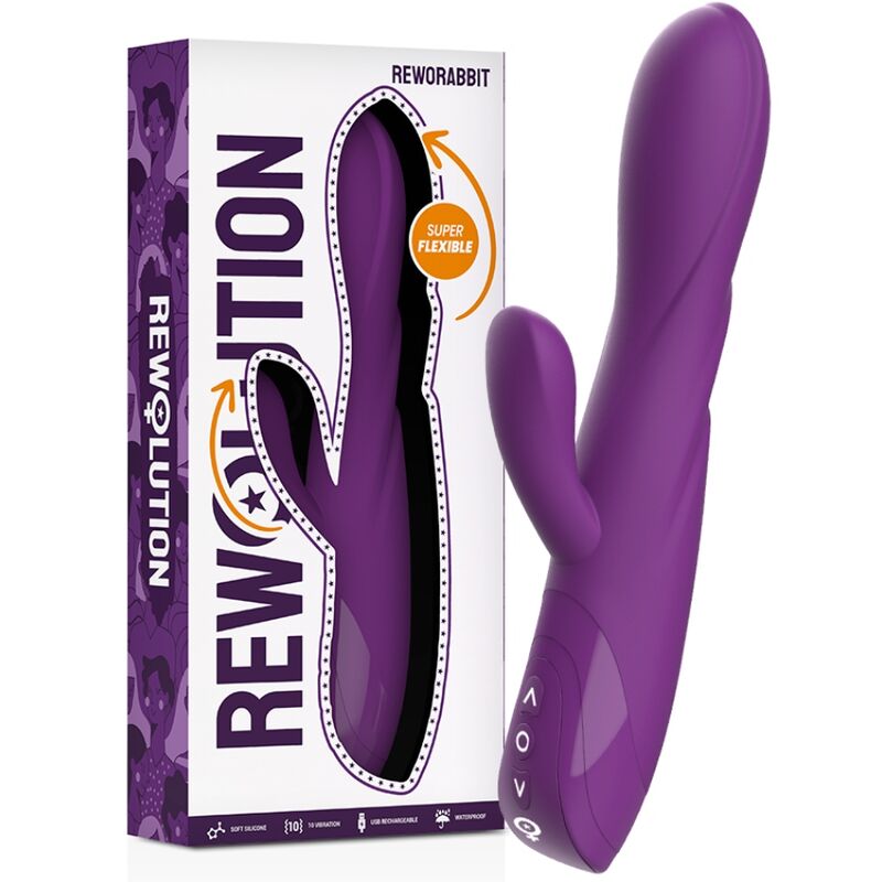 Vibrador rabbit flexible REWOLUTION Reworabbit doble motor