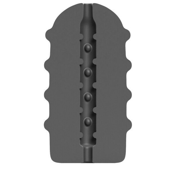 Masturbador All Black Bumpy de TPR sin ftalatos, 17 cm
