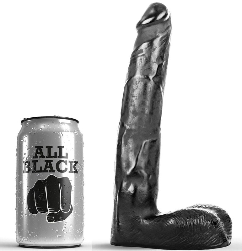 Dildo realista ALL BLACK 21 cm con textura especial