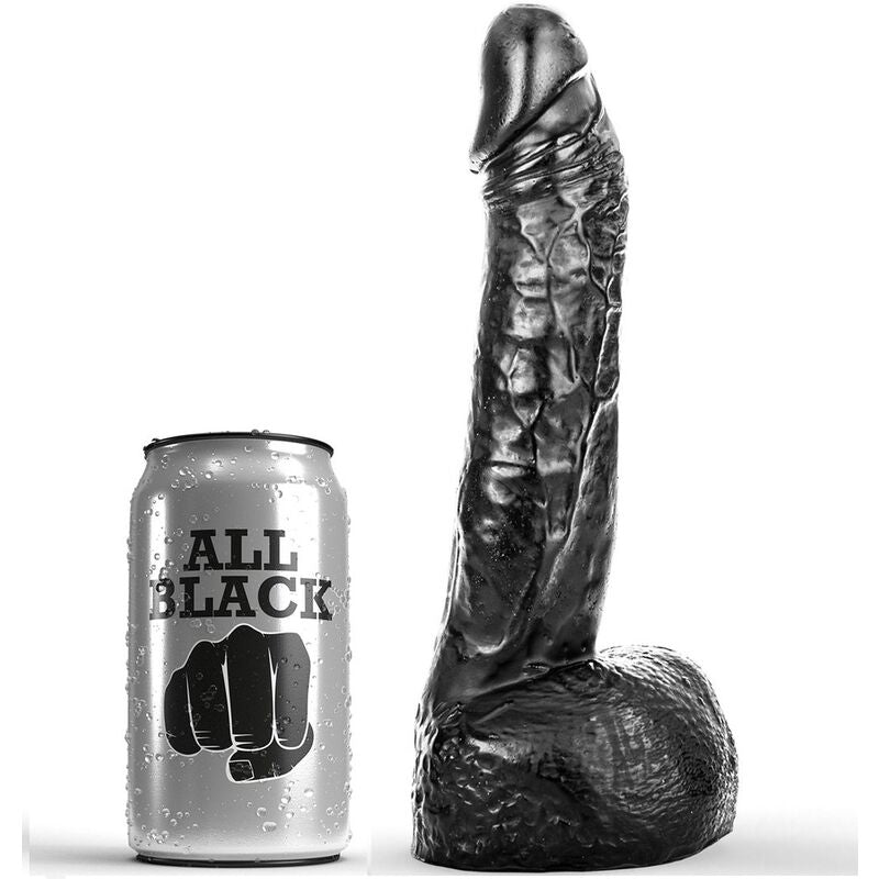 Dildo fisting ALL BLACK 20 cm con 16 cm insertables