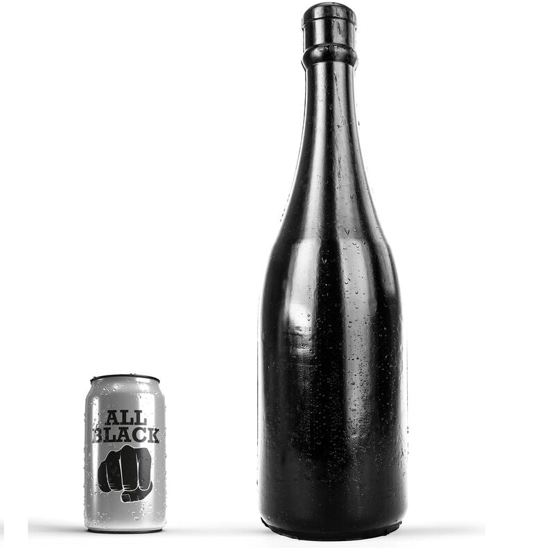 Plug anal All Black con forma de botella, 39,5 cm sumergible