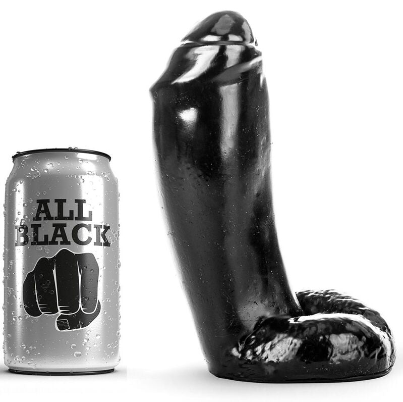 Dildo realístico All Black, 16 cm, a prueba de agua