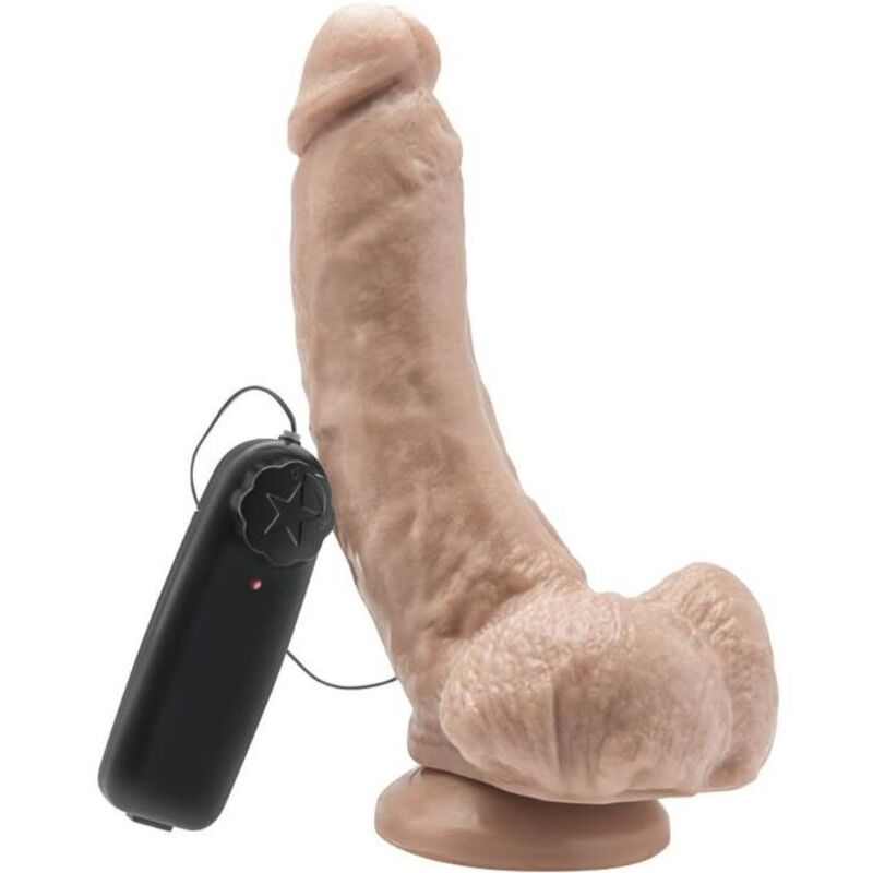 Dildo vibrador realista con testículos 20,5 cm - Get Real