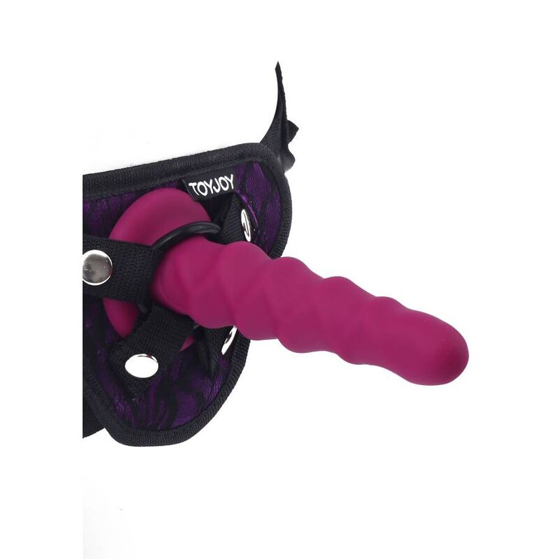 Dong estriado 12 cm GET REAL con ventosa para arnés