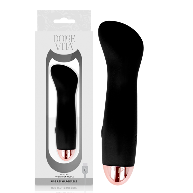 Vibrador recargable Dolce Vita One negro con 7 modos