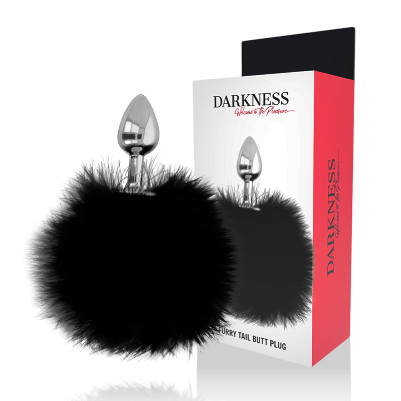 Plug anal con cola DARKNESS, 7 cm total y 3 cm insertable