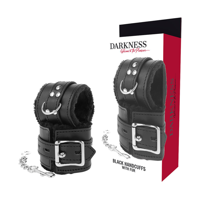 Esposas BDSM forradas en negro Darkness Bondage con hebillas