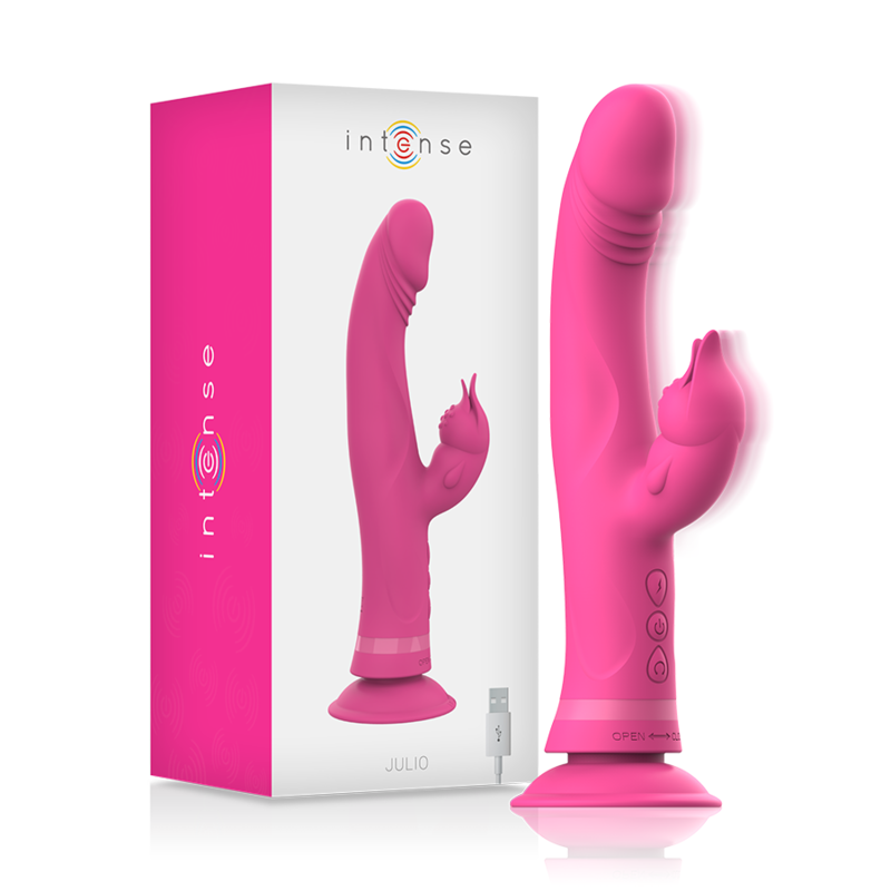 Vibrador rabbit Intense Julio con 2 motores, 24 cm