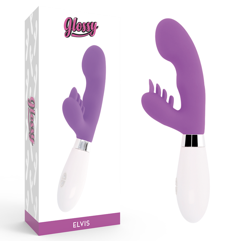 Vibrador rabbit GLOSSY Elvis, doble motor y 10 funciones