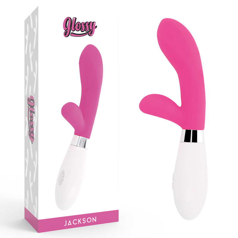 Vibrador rabbit Glossy Jackson rosa con doble motor