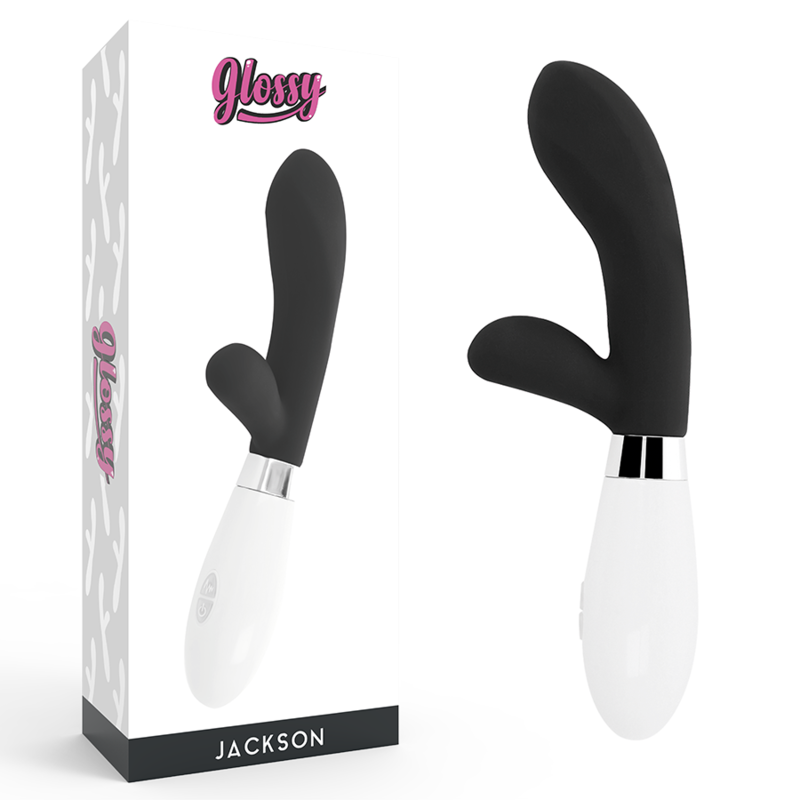 Vibrador rabbit Glossy Jackson · doble motor y 10 funciones