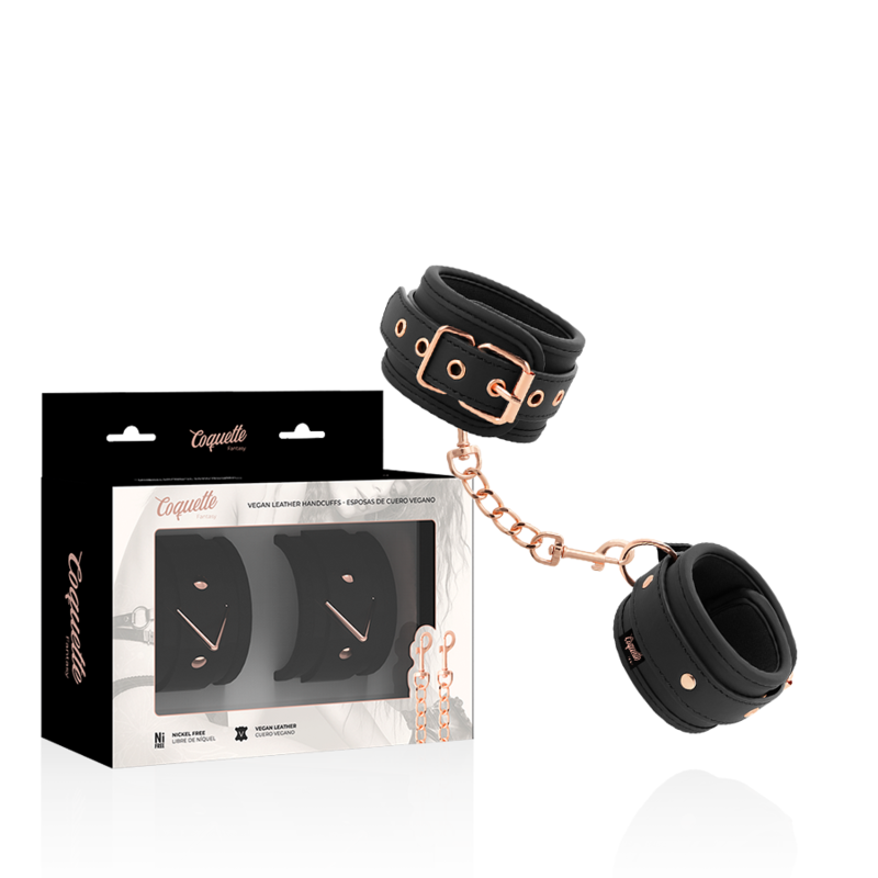 Esposas de cuero vegano Coquette Fantasy con neopreno