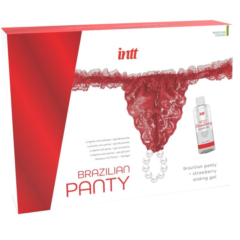 Panty brasileña INTT con perlas y lubricante 50 ml