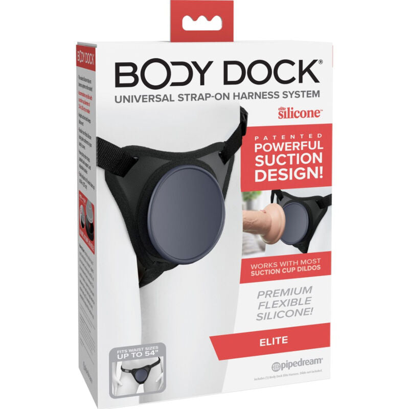 Arnés Body Dock Elite de Pipedreams con placa de succión