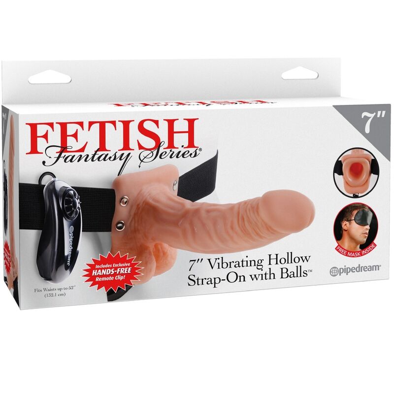 Arnés hueco vibrador Fetish Fantasy con mando, 17,8 cm