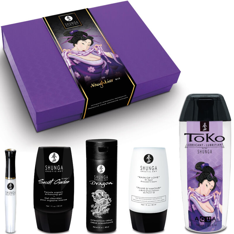 Kit de cosmética íntima Shunga Naughtier con lubricante