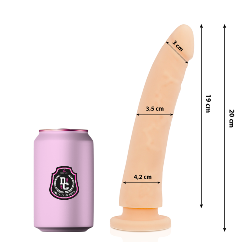 Dildo realista DELTACLUB de silicona médica de 20 cm