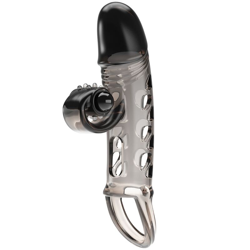 Funda extensora de pene Romance TPE con vibración y anillo