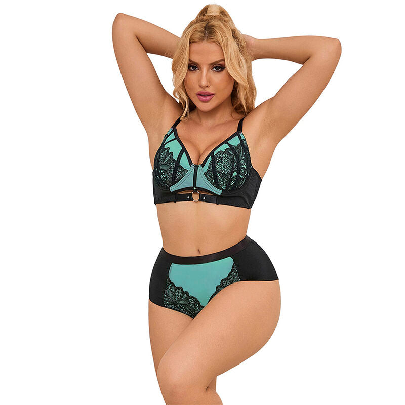 Conjunto de lencería verde Subblime con push-up L/XL