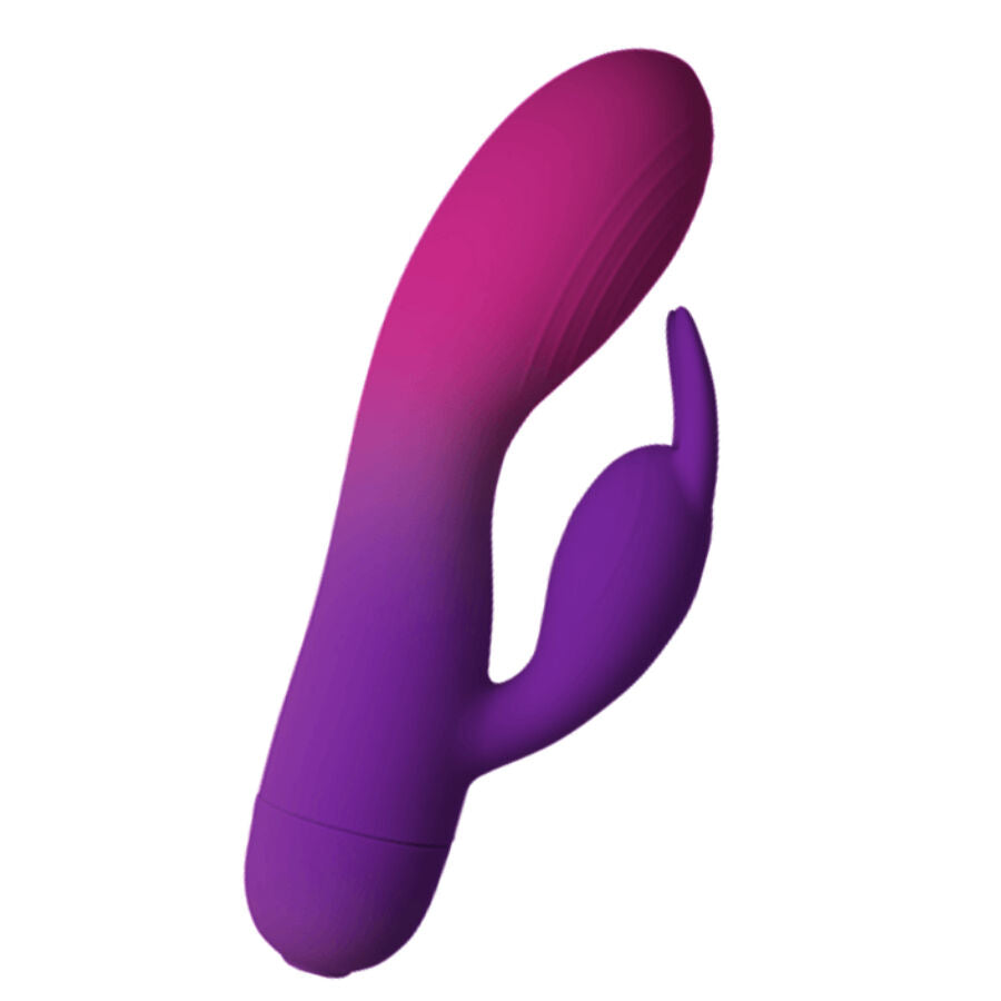 Vibrador rabbit Rocks-Off Glo-Girl, doble motor impermeable