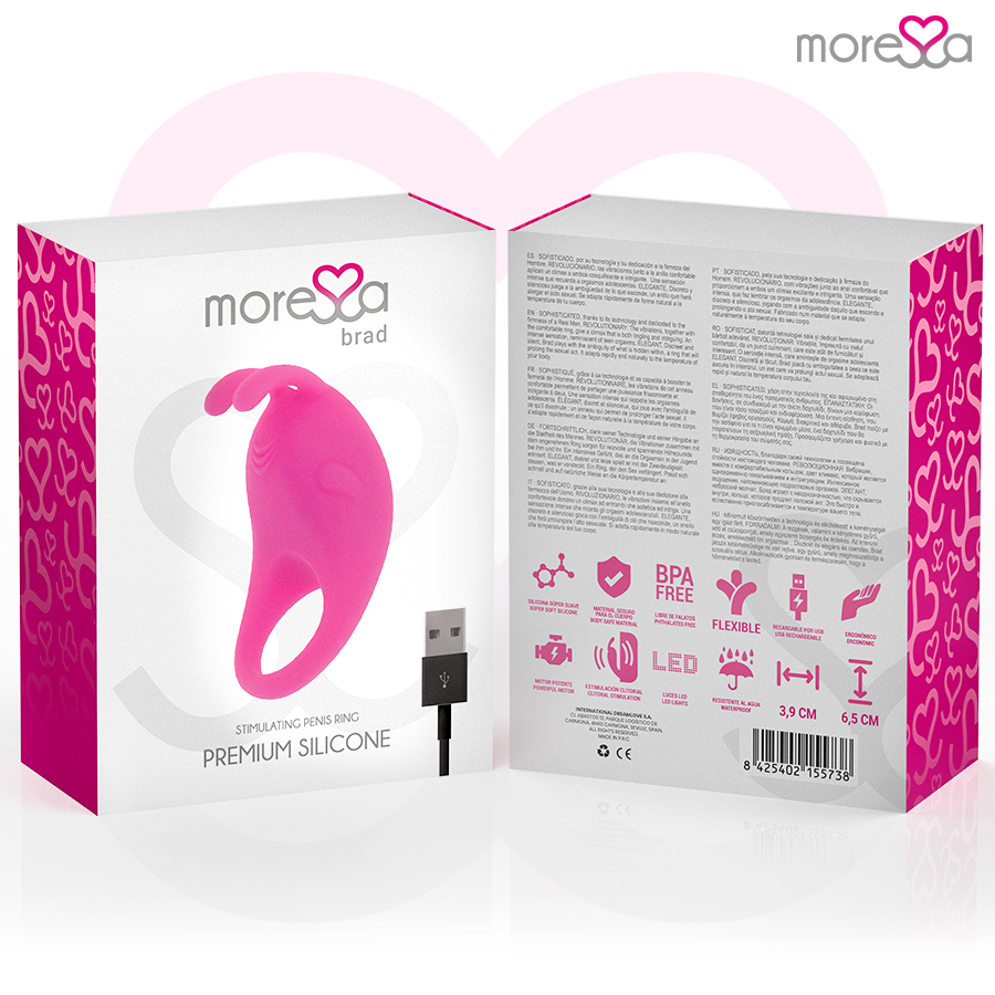 Anillo vibrador Brad de Moressa, silicona recargable