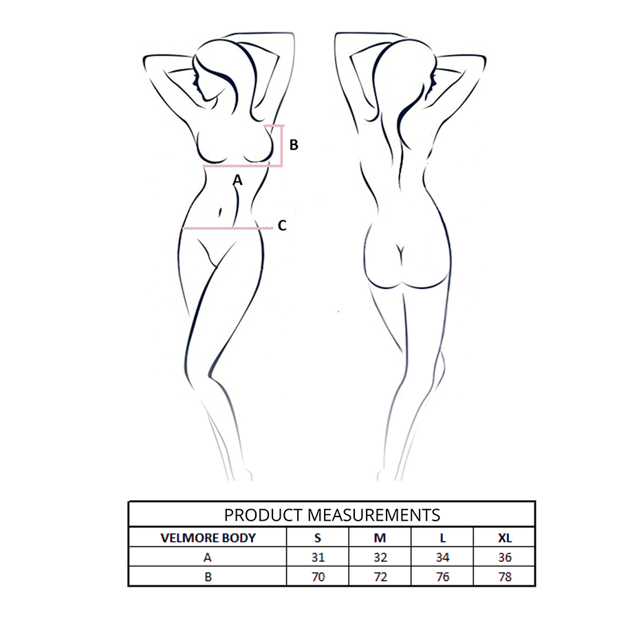 Body Velmore de encaje transparente con escote en V, Passion