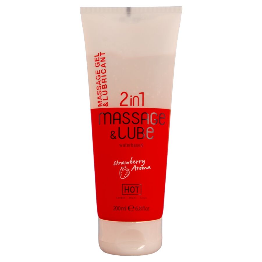 Gel 2 en 1 masaje y lubricante HOT aroma fresa 200 ml