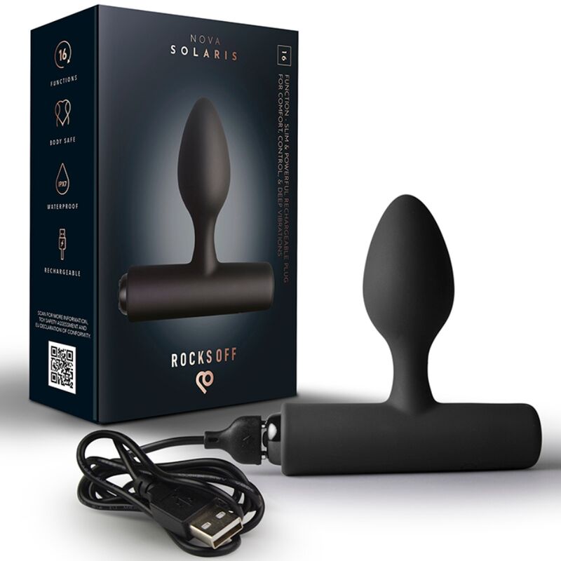 Plug anal vibrador Rocks-Off Nova Solaris fino 16 funciones