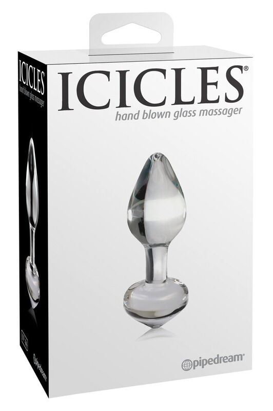 Plug anal de cristal ICICLES N.44 con anillo de retención