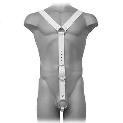 Arnés BDSM Leather Body ajustable con anilla para el pene