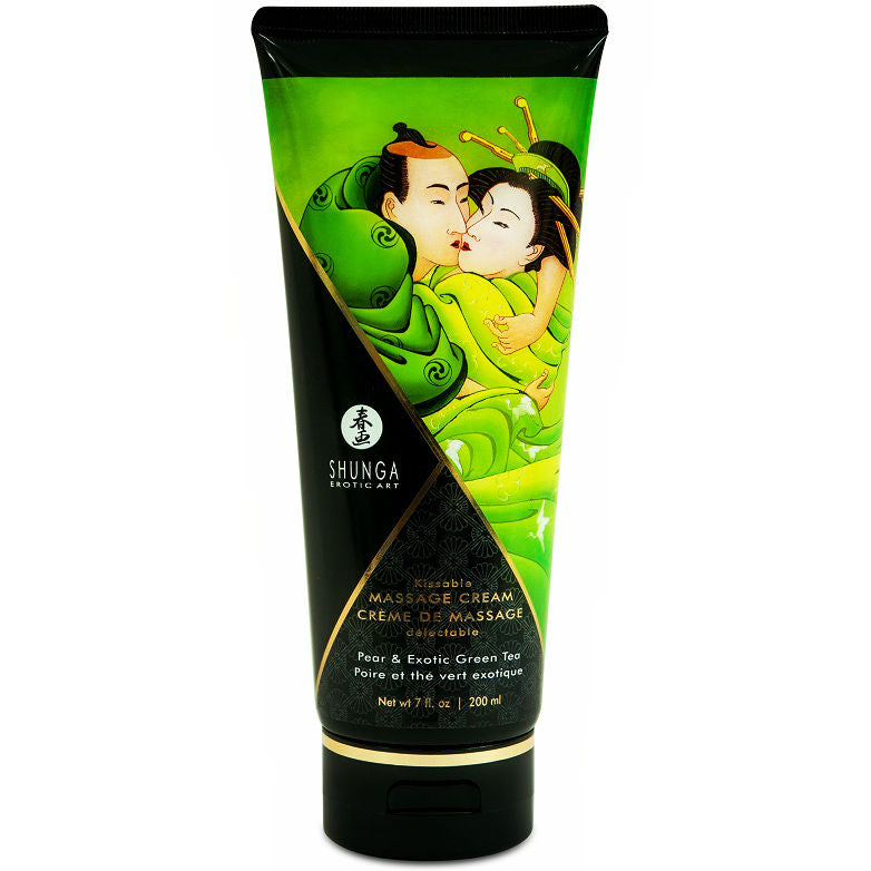 Crema de masaje Shunga sabor pera y té verde 200 ml