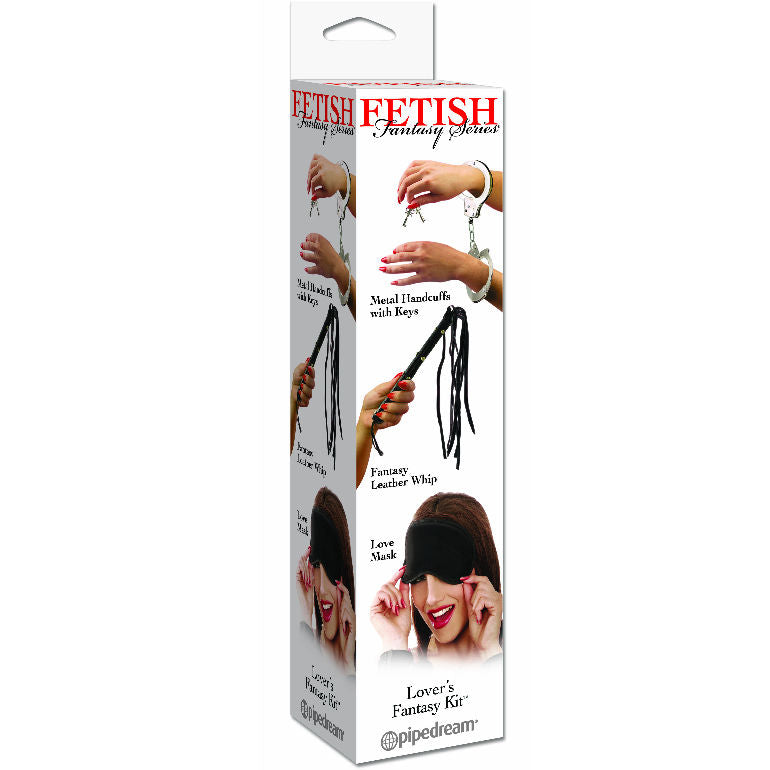 Kit de bondage: látigo, esposas y antifaz - Fetish Fantasy