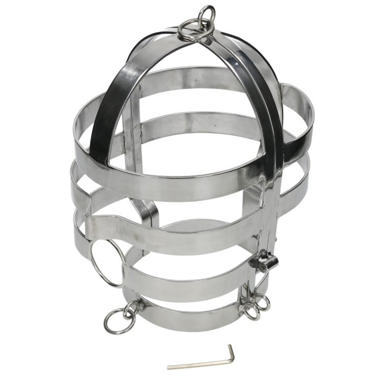 Máscara de acero METAL HARD con collar y argolla superior