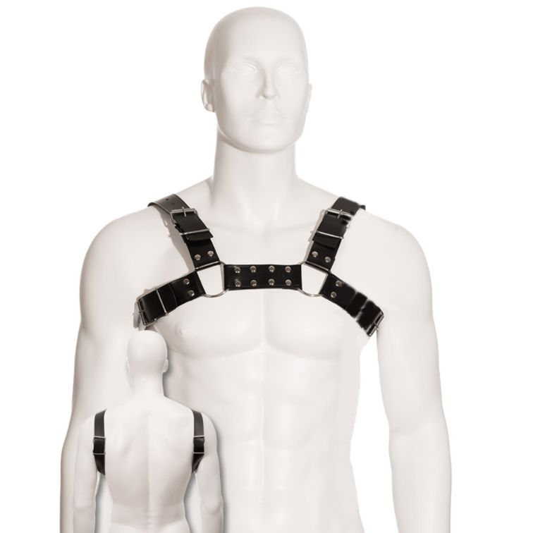 Arnés BDSM Leather Body Bull Dog de cuero ajustable