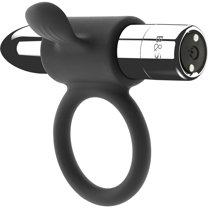 Anillo de pene recargable Black&Silver Cameron con vibración