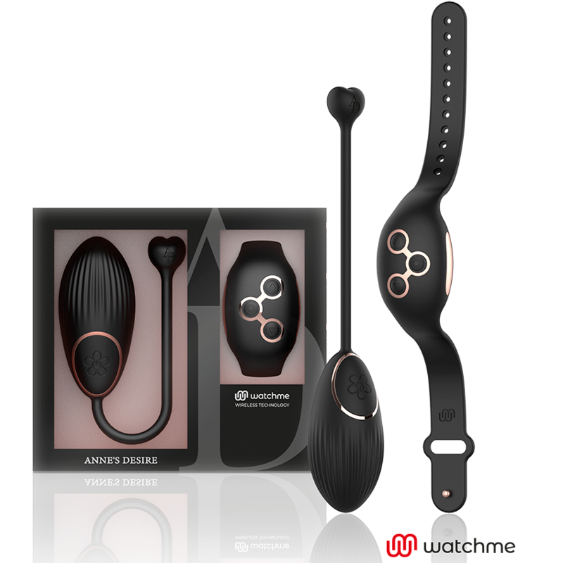 Huevo vibrador control remoto WatchMe en negro y dorado