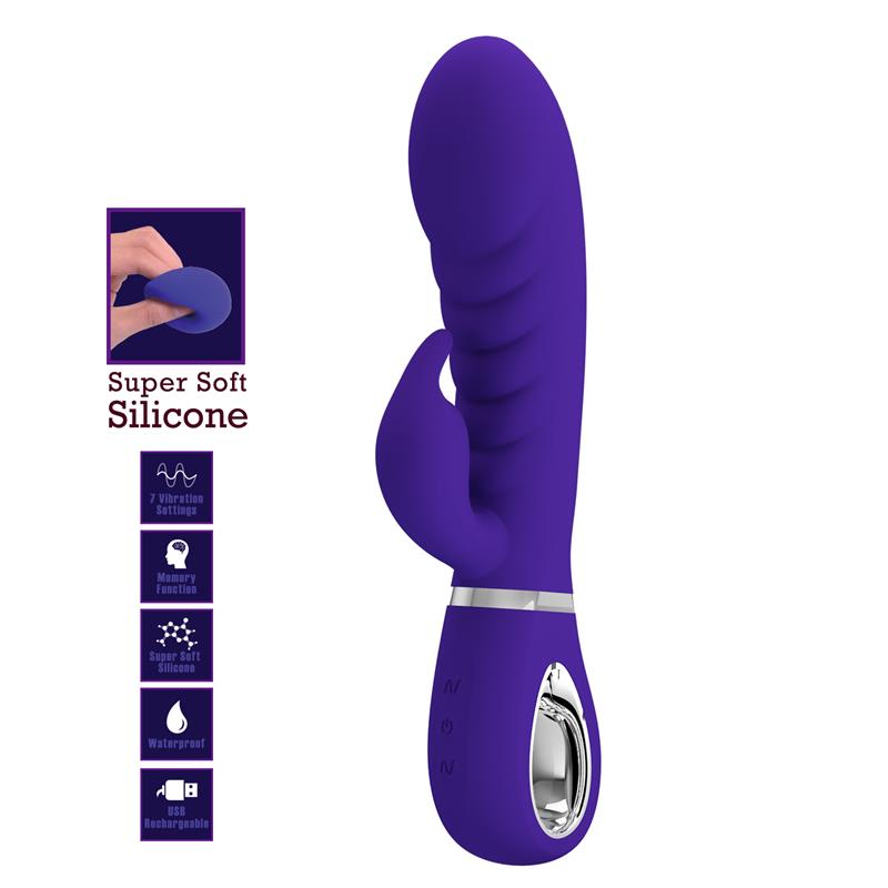 Vibrador punto G PRETTYLOVE con estimulador de clítoris