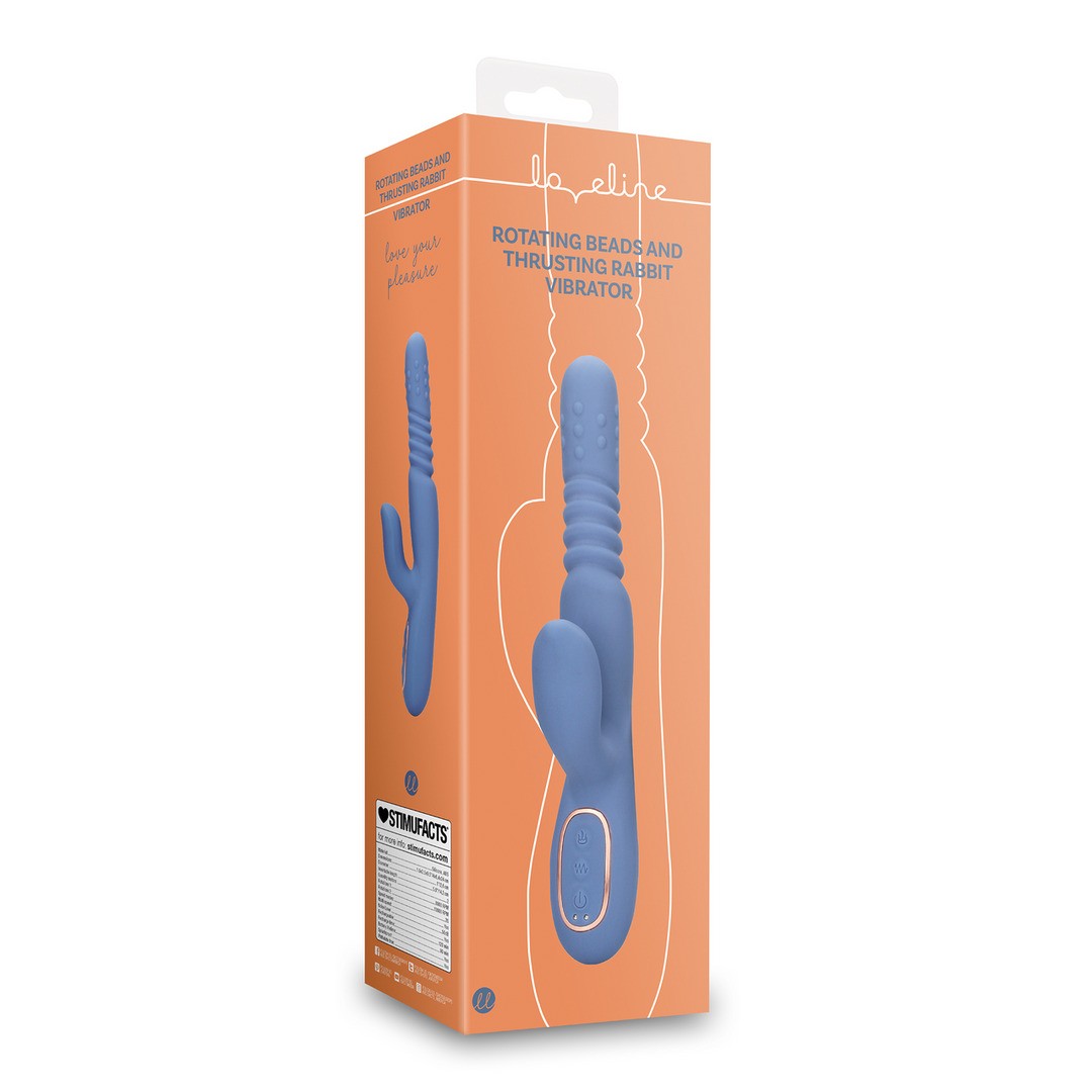 VIBRADOR CON PERLAS GIRATORIAS E IMPULSO RABBIT BLUE NOVA LOVELINE