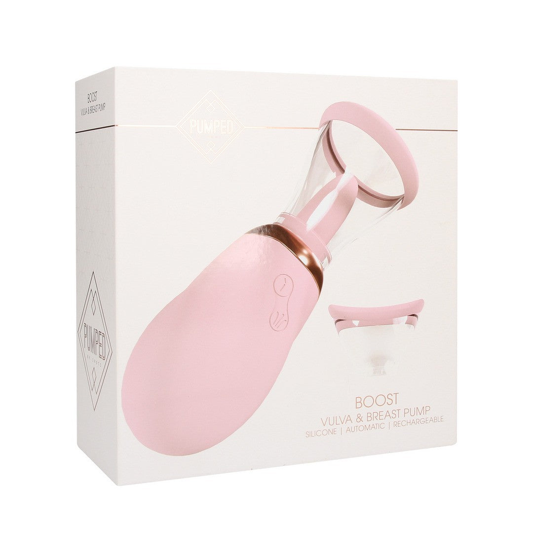 BOMBA RECARGABLE PARA LA VULVA Y EL PECHO BOOST ROSA PUMPED