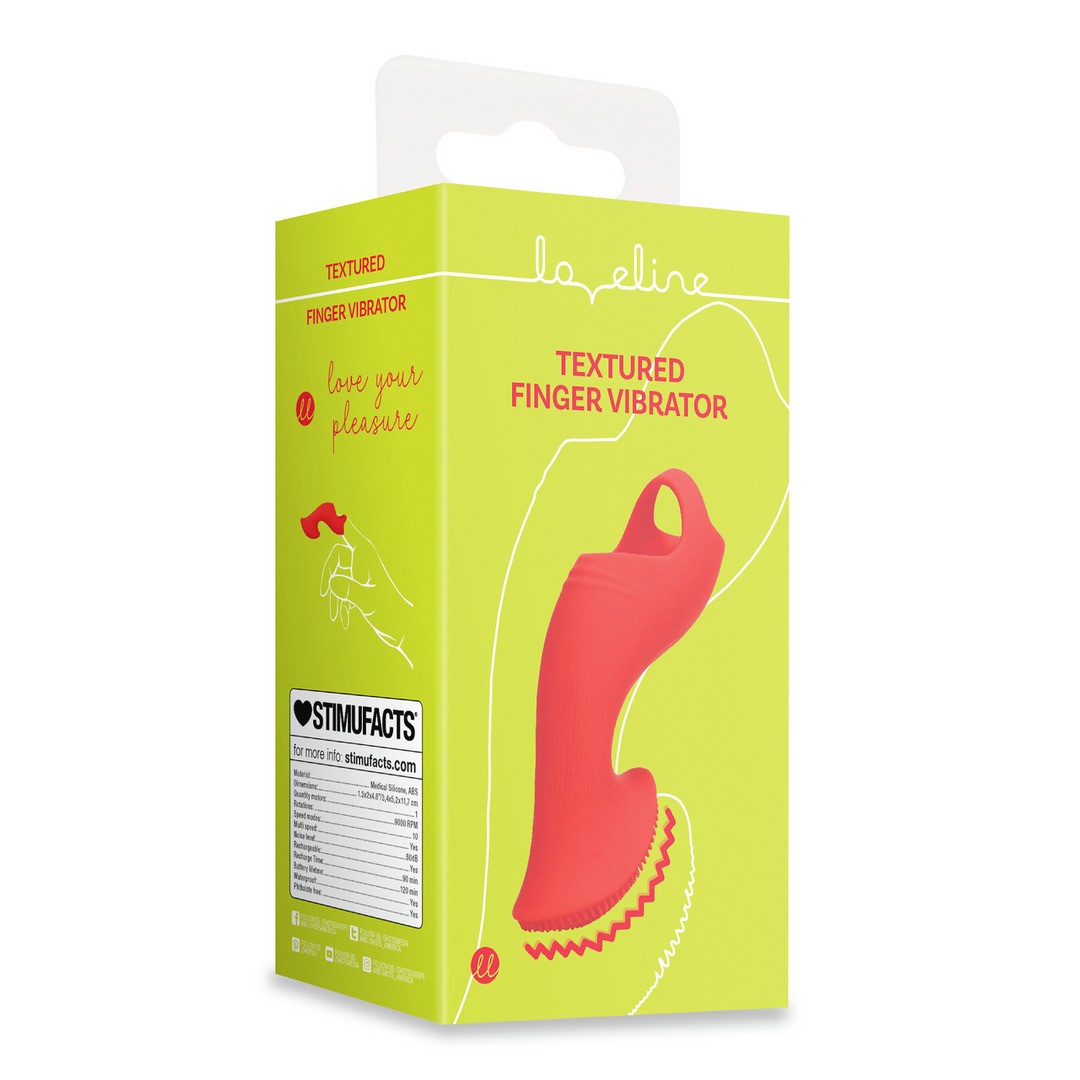 Vibrador de dedo con textura Sunrise Red · Loveline